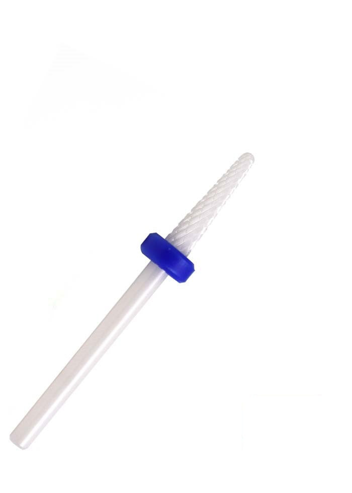 Small Cone Ceramic Nail Drill Bit. Blue image 0